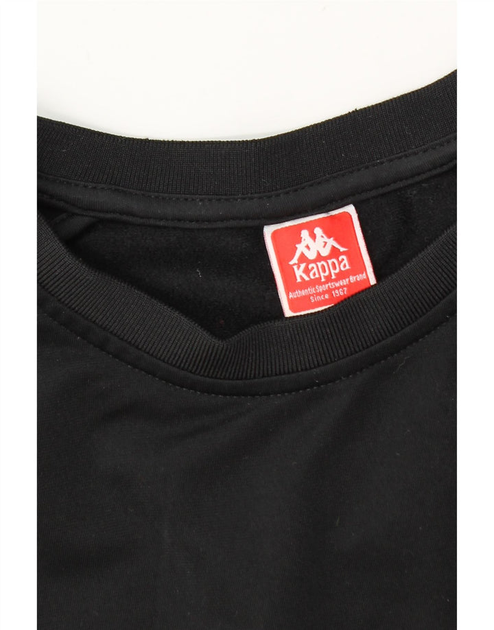 Kappa Herre Grafisk Sweatshirt Jumper Medium Sort Polyester