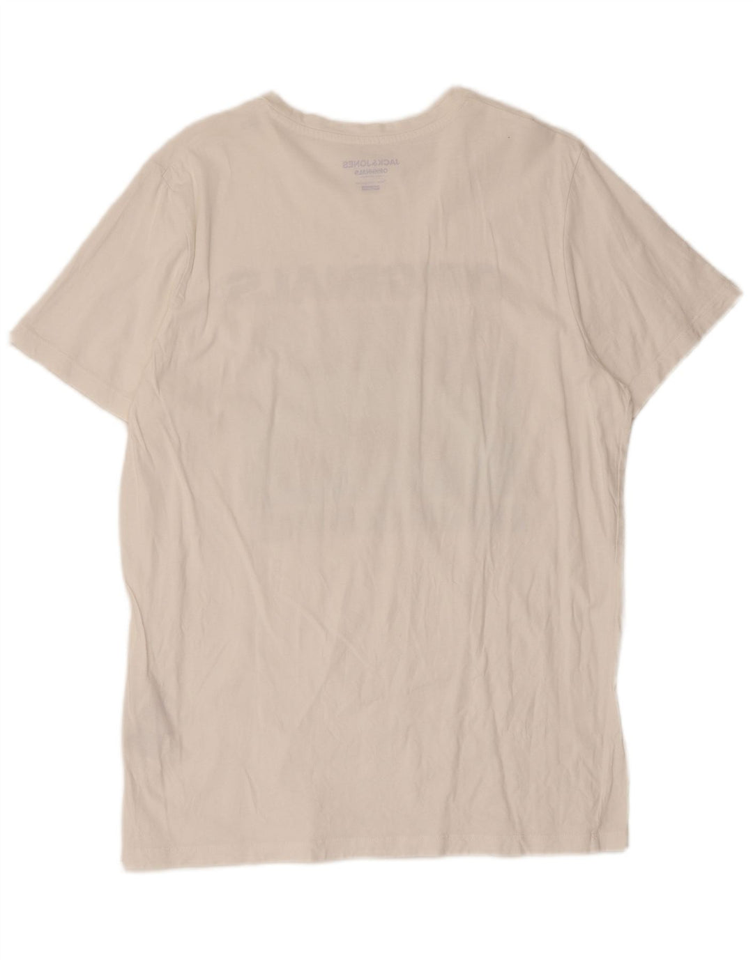 Jack & Jones Herre Regular Fit grafisk T-shirt Top Stor hvid bomuld