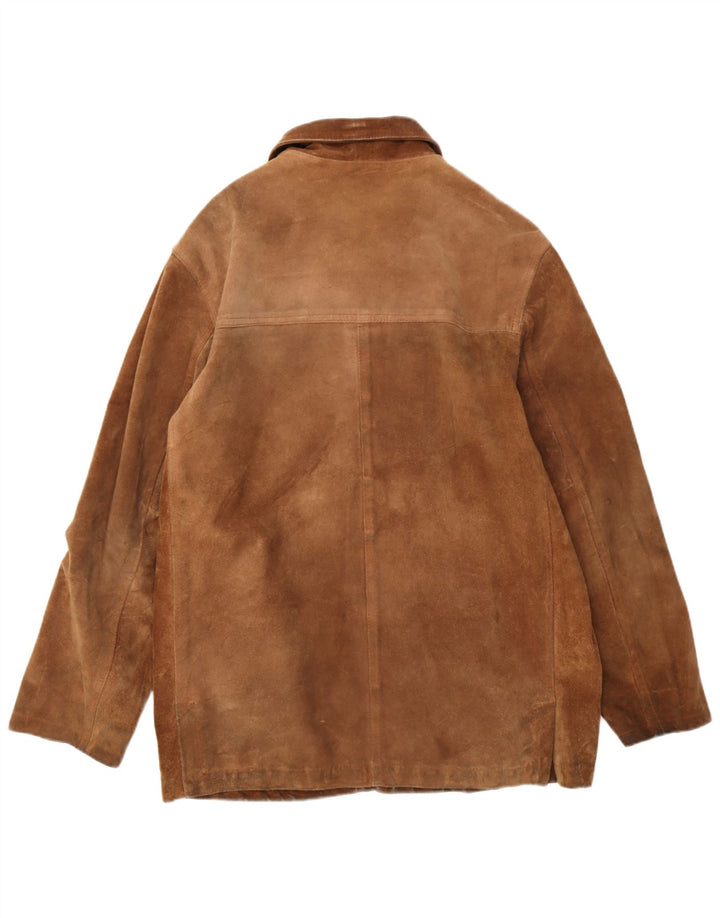 Vintage herre ruskindsjakke IT 52 XL brunt læder