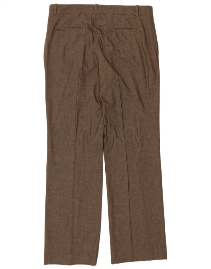 ZARA Womens Straight Chino Trousers EU 42 Large W32 L31 Brown Polyester