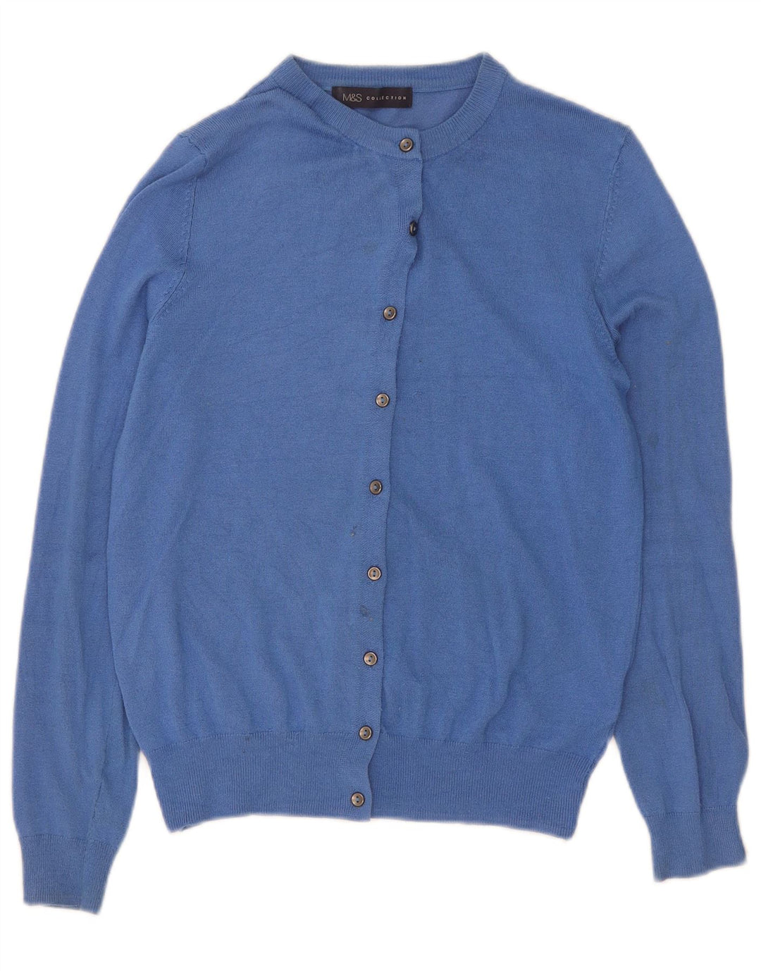 Marks & Spencer Dame Cardigan Sweater UK 12 Medium Blue Viscose