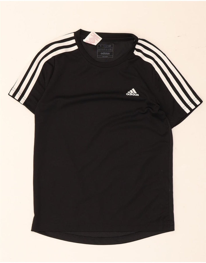 Adidas Boys Aeroready T-Shirt Top 9-10 År Sort Polyester
