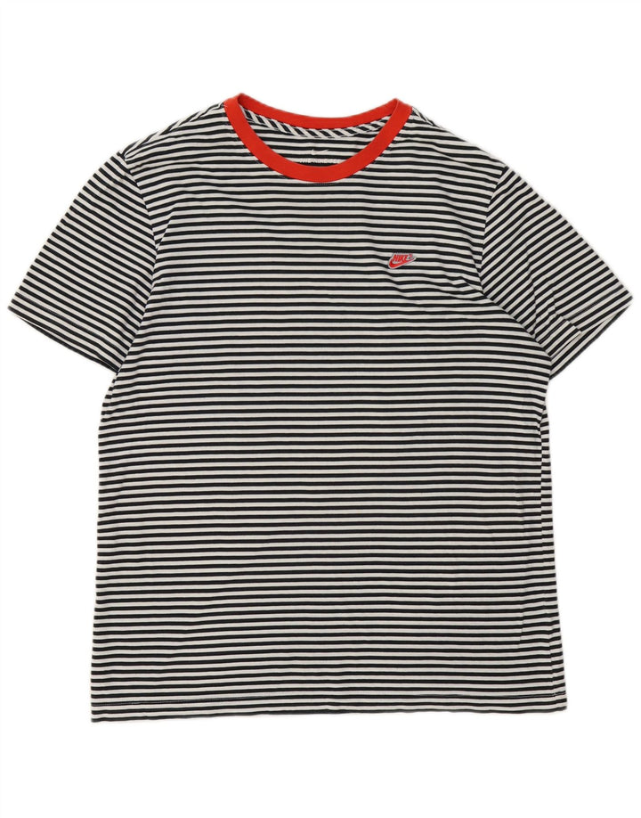 Nike T-shirt top til mænd, stor sort stribet