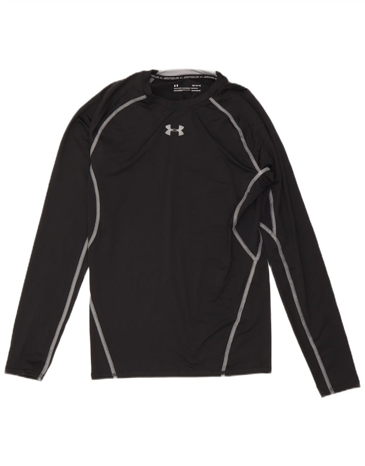 Under Armour Herre Heat Gear Top Langærmet Stor Sort Polyester