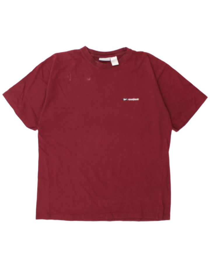 Reebok Herre T-Shirt Top Stor Bourgogne Bomuld