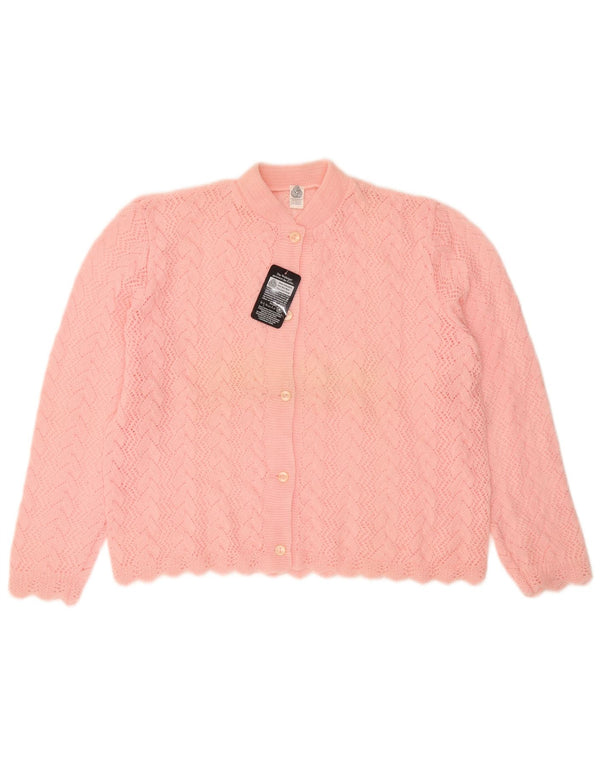 Vintage dame cardigan sweater UK 16 Large Pink New Wool