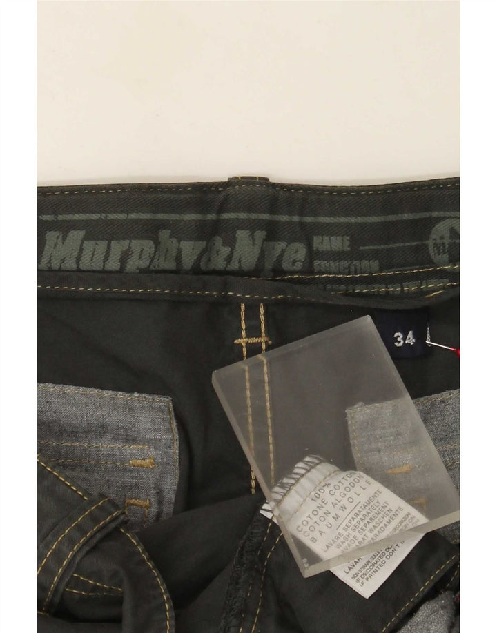 Murphy & Nye Herre Loose Fit Cargo Bukser W34 L33 Grå Bomuld