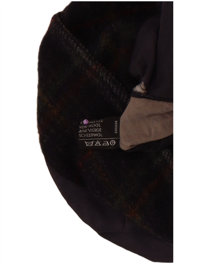 Vintage Herre Bomber Jacket UK 36 Small Navy Blue Check New Wool