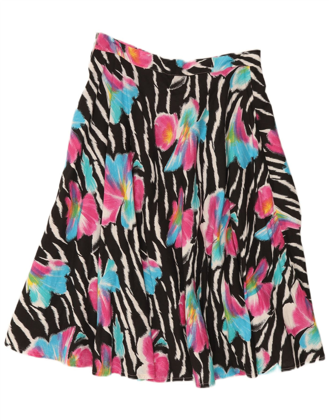 Vintage Kvinders Flared Skirt W32 Medium Multicolored Floral