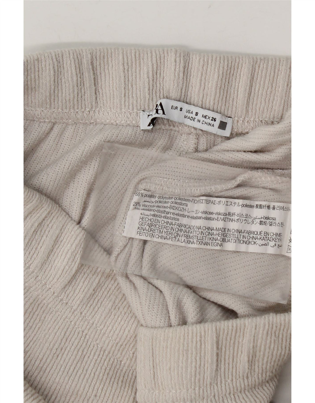 Zara Træningsdragtsbukser til kvinder UK 10 Small Grå Polyester