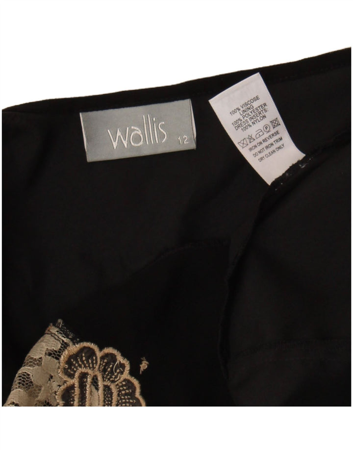 Wallis Dame Maxi Slip Dress UK 12 Medium Black Floral Viscose