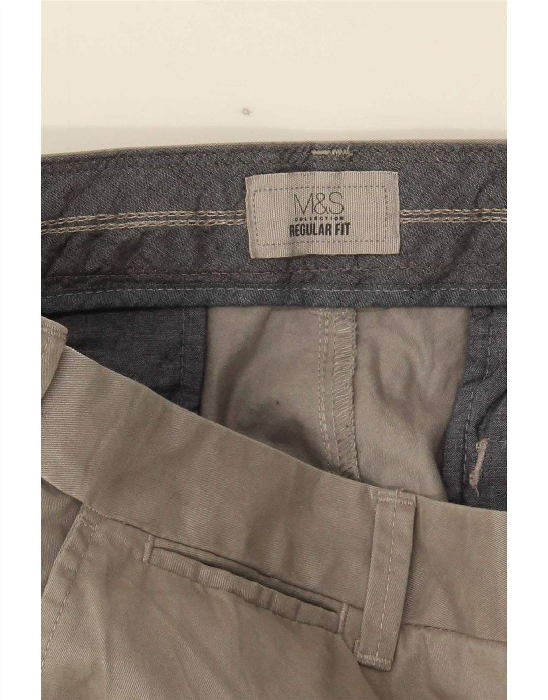 Marks & Spencer Herre Regular Fit Chinobukser W36 L30 Grå