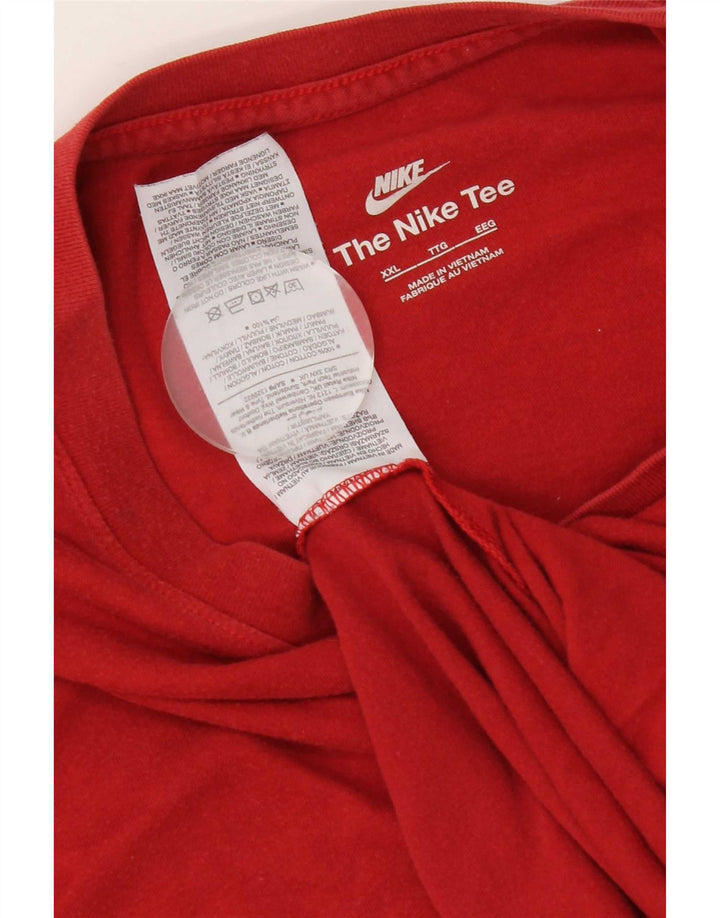 Nike T-shirt top til mænd 2XL rød bomuld