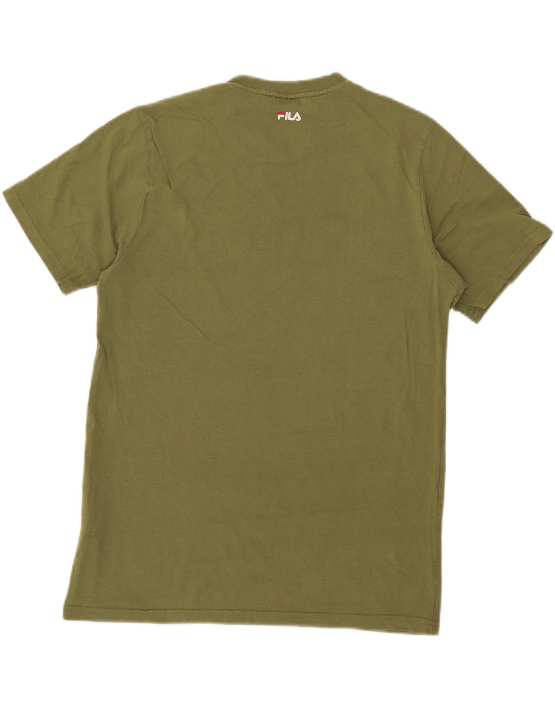 Fila Herre Grafisk T-Shirt Top Stor Khaki Bomuld