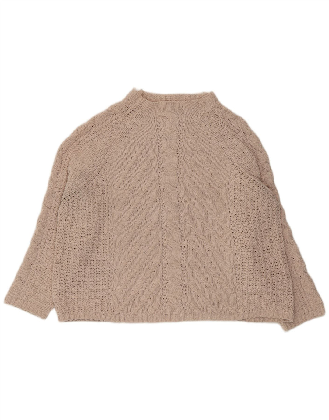 Marks & Spencer Dame Oversized Turtle Neck Jumper Sweater UK 18 XL Beige