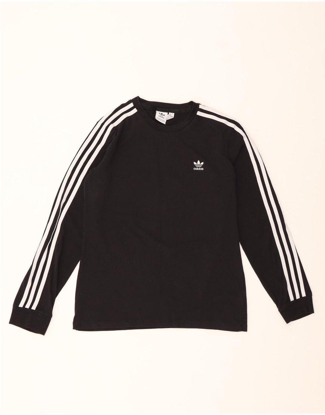 ADIDAS Dame Top Langærmet UK 12 Medium Sort Bomuld