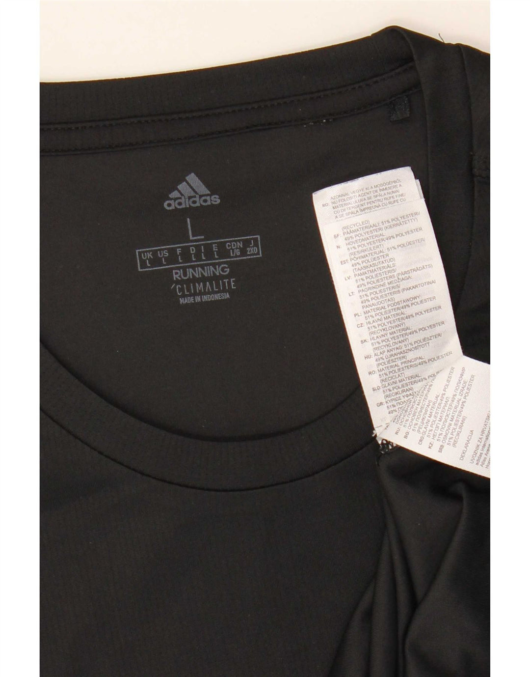 Adidas Herre Climalite T-Shirt Top Stor Sort Polyester