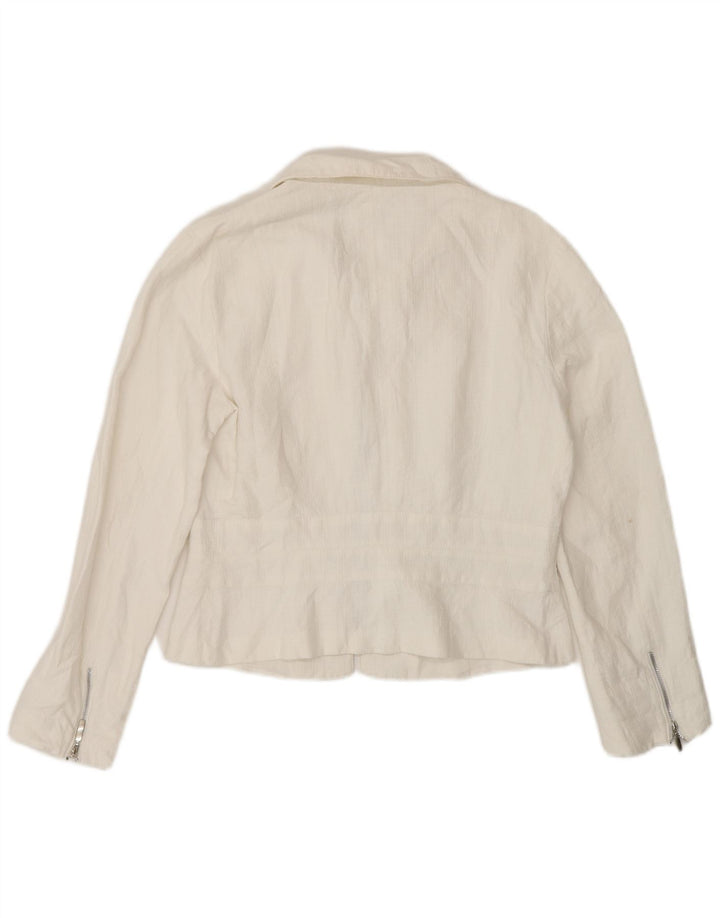 Penny Black Dame Blazer Jakke med fuld lynlås UK 12 Medium White