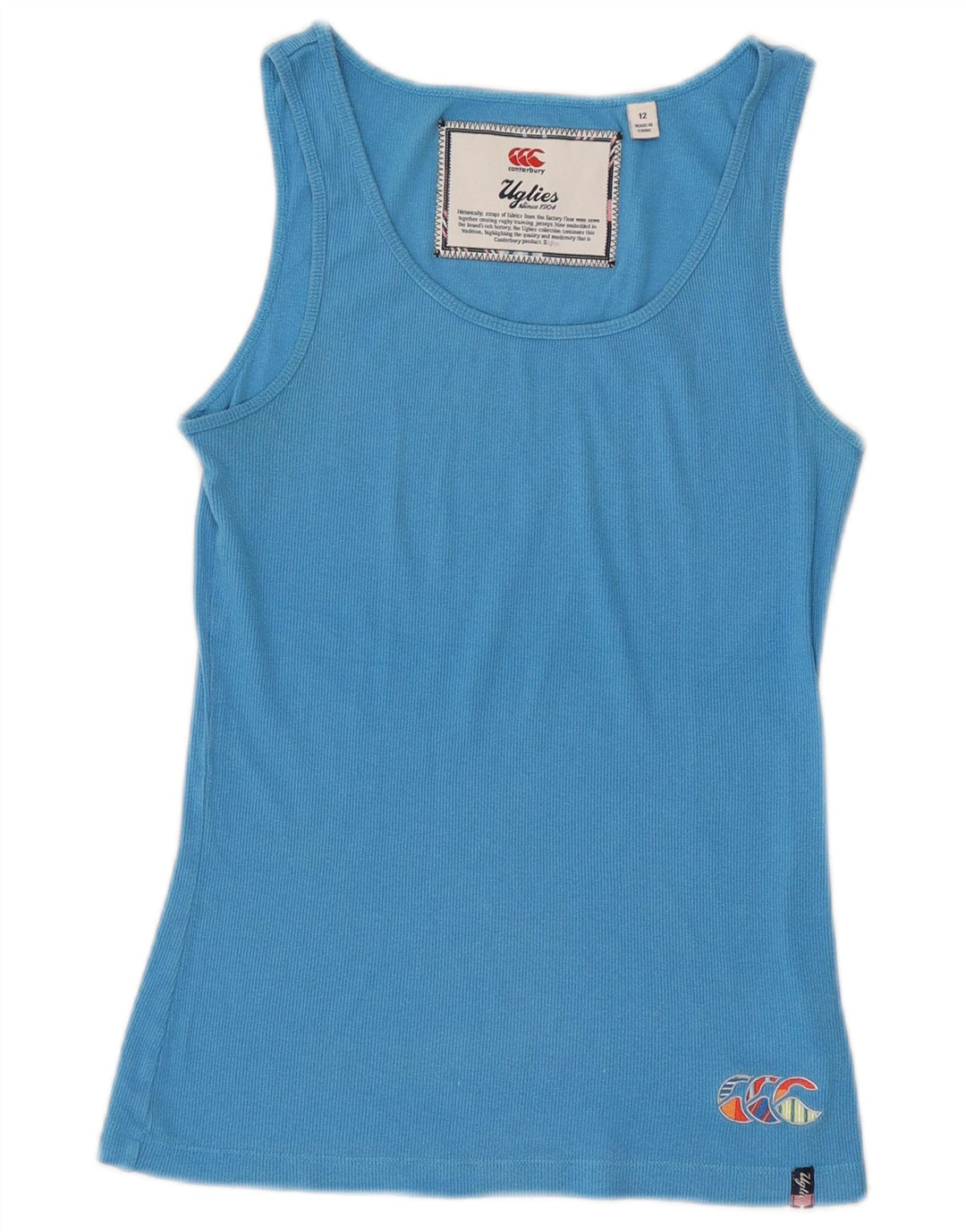 CANTERBURY Womens Vest Top UK 12 Medium Blue