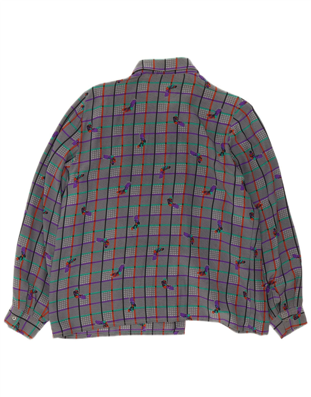 Vintage dameskjortebluse UK 18 XL grå ternet