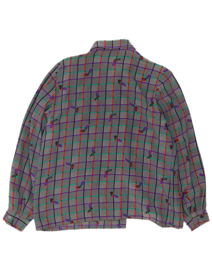 Vintage dameskjortebluse UK 18 XL grå ternet