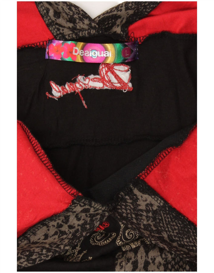 Desigual Dame A-Line Kjole UK 14 Stor Flerfarvet Patchwork Bohemian