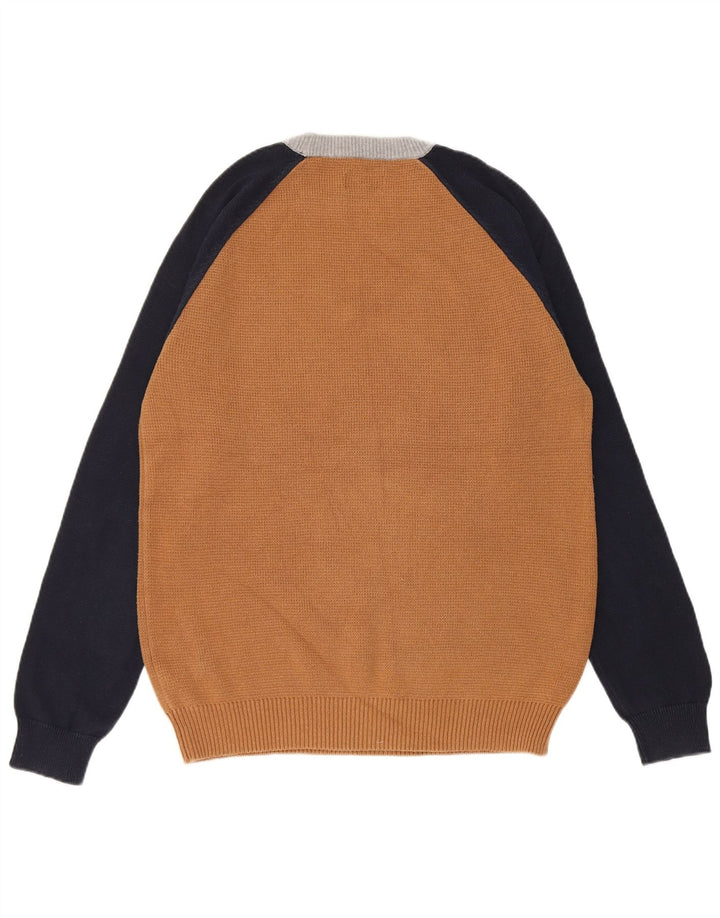 Jack Wills Herre Crew Neck Jumper Sweater Medium Brown Colourblock