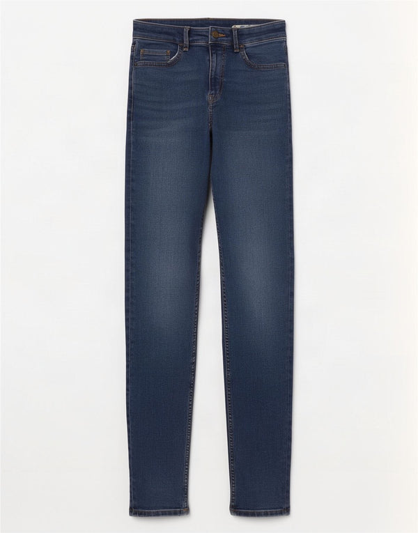 Marks & Spencer Dame Slim Jeans UK 8 Small W26 L27 Navy Blue Bomuld