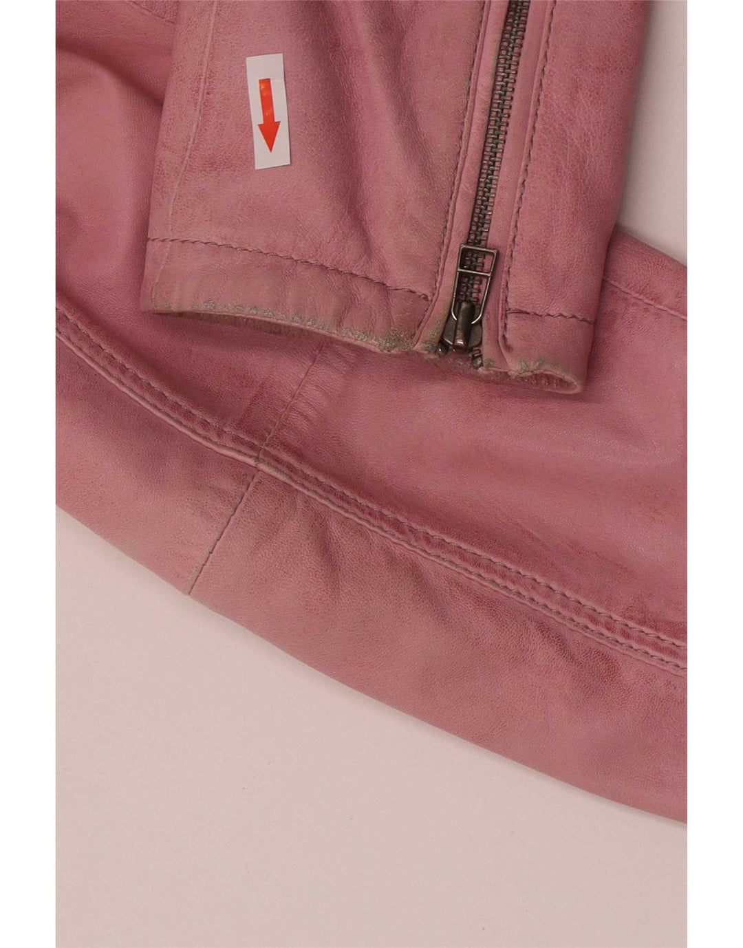 Zucchero Womens Biker Læderjakke UK 16 Large Pink Læder