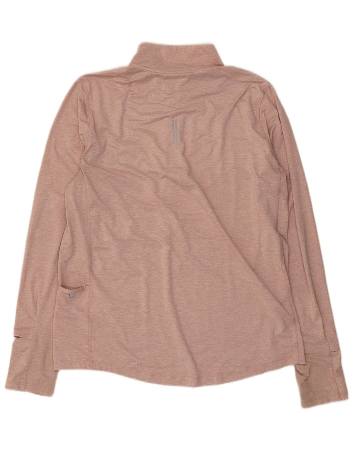 Nike Dame Dri Fit Pullover med lynlås-hals Træningsdragt Top UK 14 Medium Pink