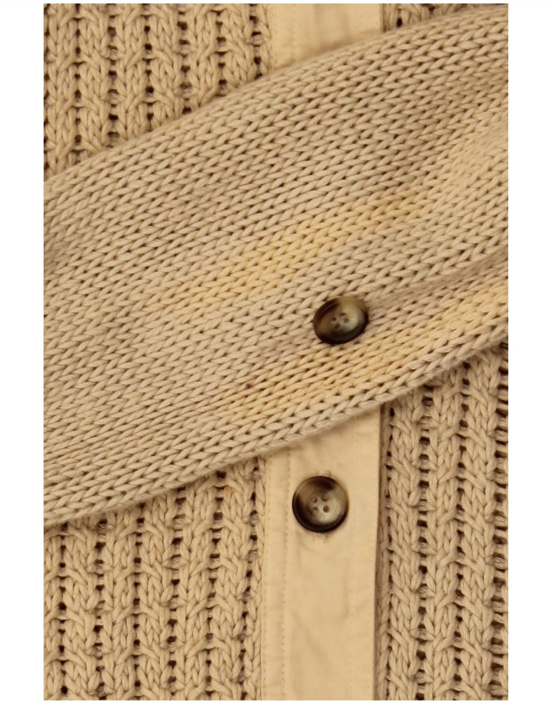 Massimo Dutti Dame Cardigan Sweater UK 12 Medium Beige Bomuld