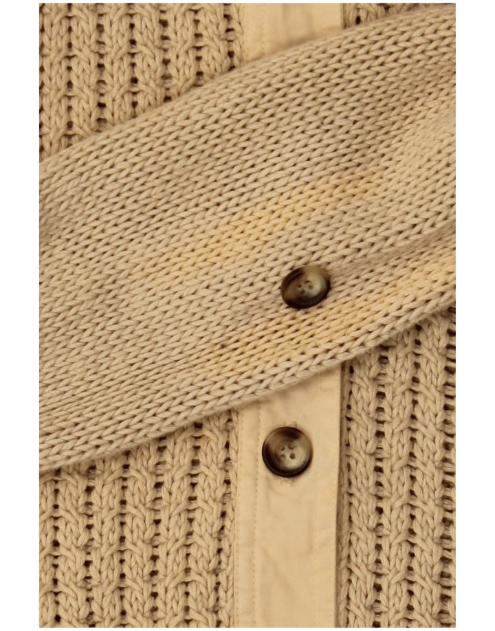 Massimo Dutti Dame Cardigan Sweater UK 12 Medium Beige Bomuld