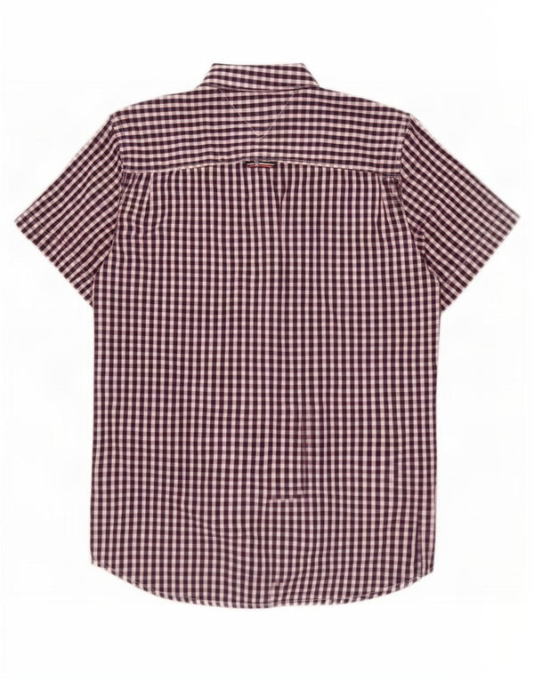 Tommy Hilfiger Kortærmet Herreskjorte Medium Navy Blue Gingham Cotton