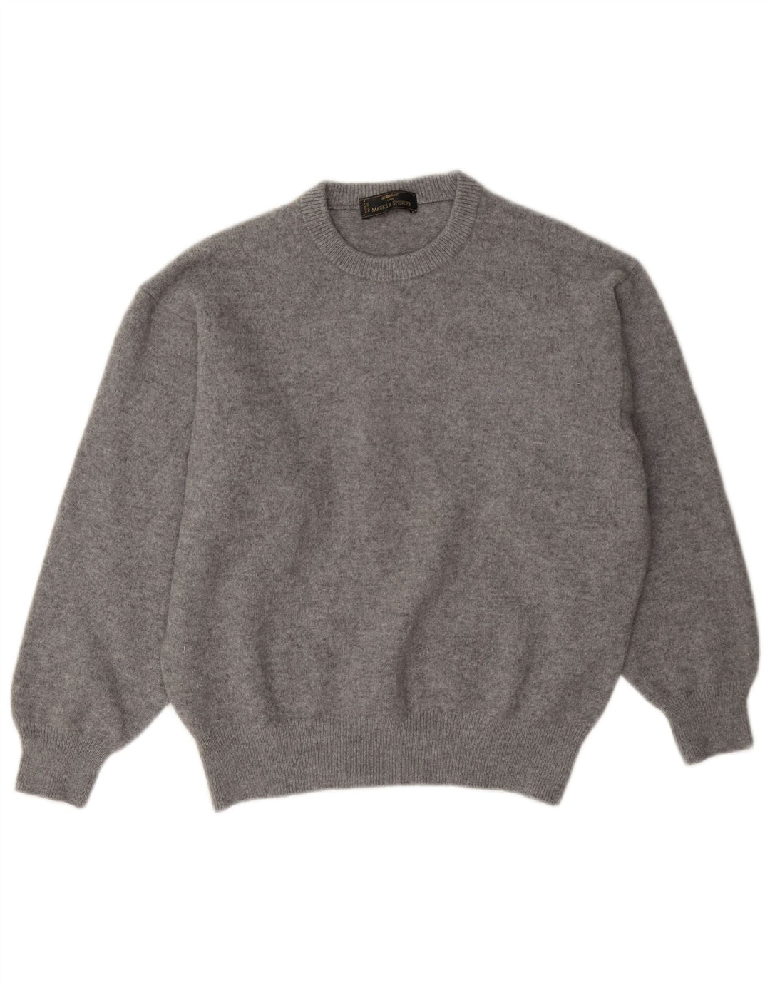 Marks & Spencer Herre sweater med rund hals, mellemgrå uld