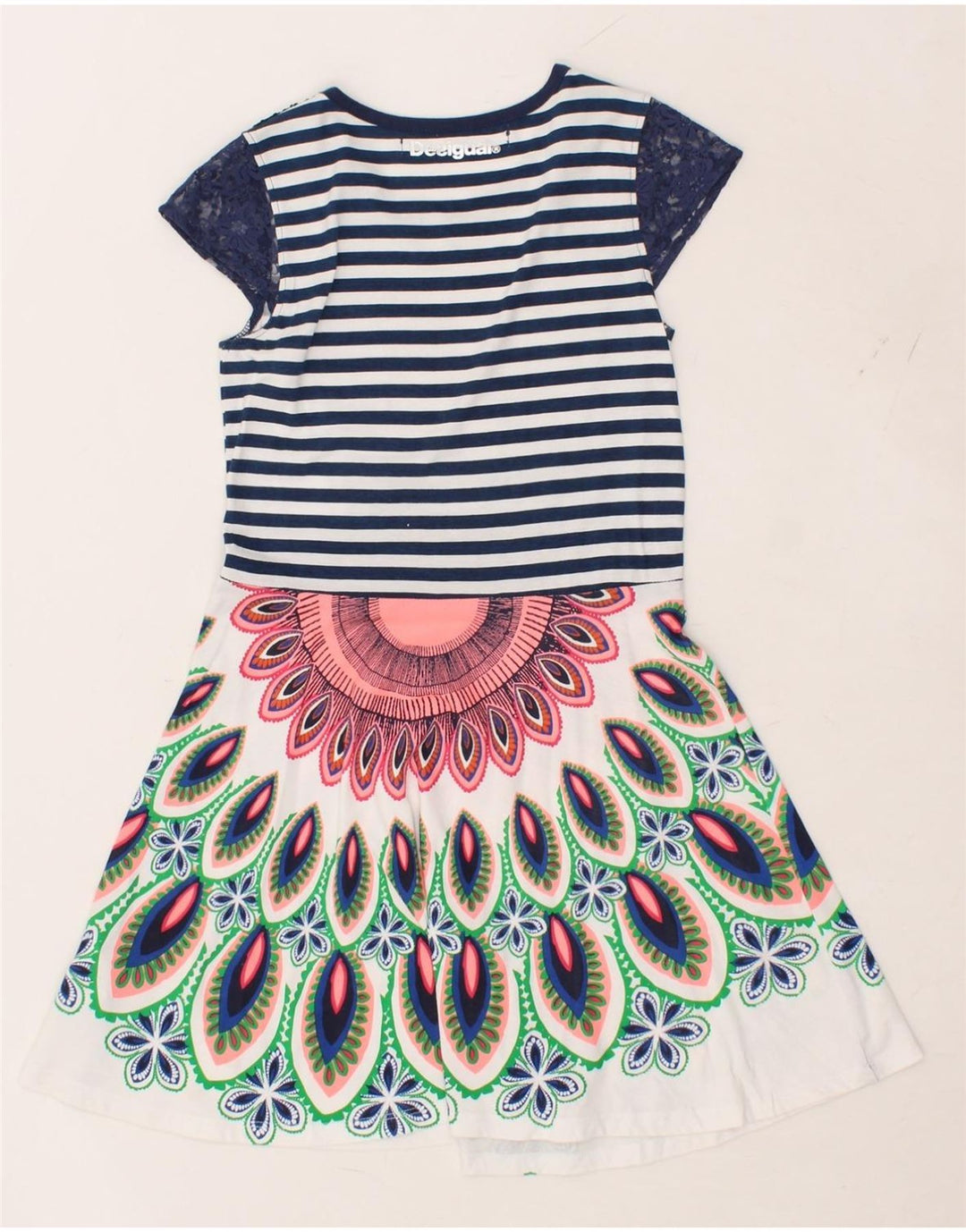 DESIGUAL Girls Basic Dress 11-12 Years Multicoloured Floral Cotton Vintage Desigual and Second-Hand Desigual from Messina Hembry 