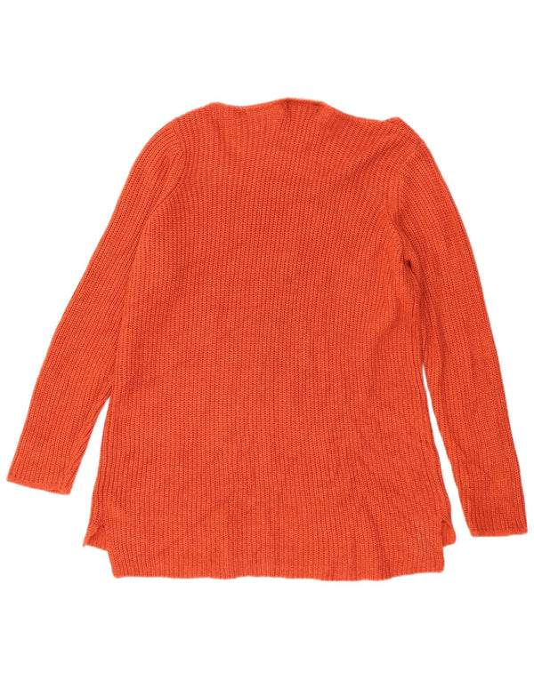 Mossimo Dame Longline Boat Neck Jumper Sweater UK 20 2XL Burgundy Akryl