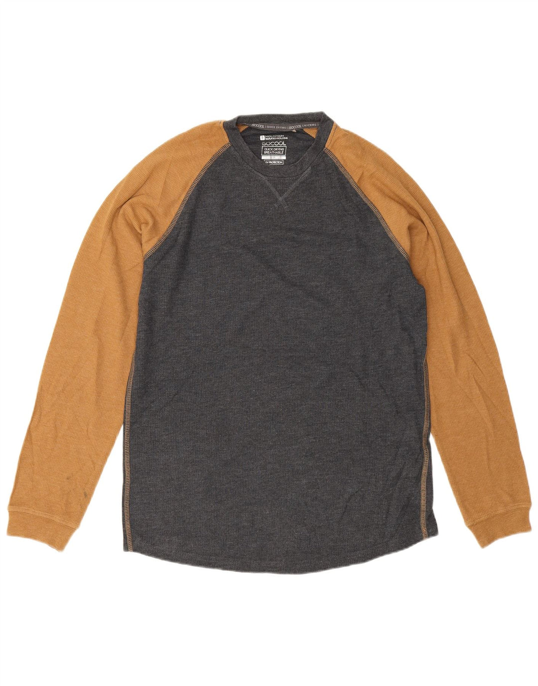 Mountain Warehouse Herre Top Langærmet Medium Grey Colourblock Bomuld