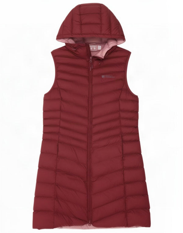 Mountain Warehouse Womens Longline Polstret Gilet UK 12 Medium Burgundy