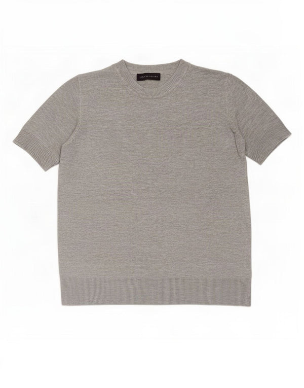 Marks & Spencer Dame Crop Crew Neck Jumper Sweater UK 8 Small Grey