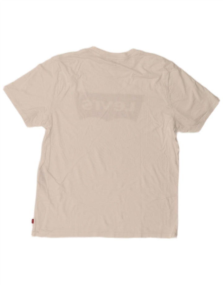 Levi's Herre grafisk T-shirt Top XL Hvid