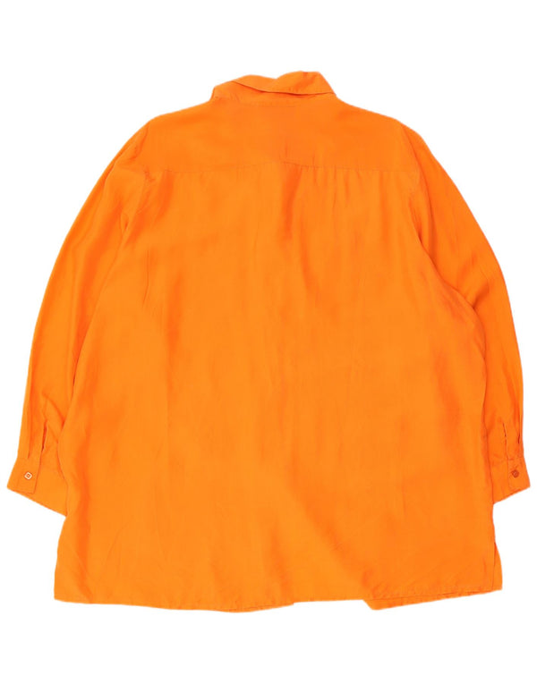 HELLINE skjortebluse til kvinder UK 22/24 3XL Orange Silke