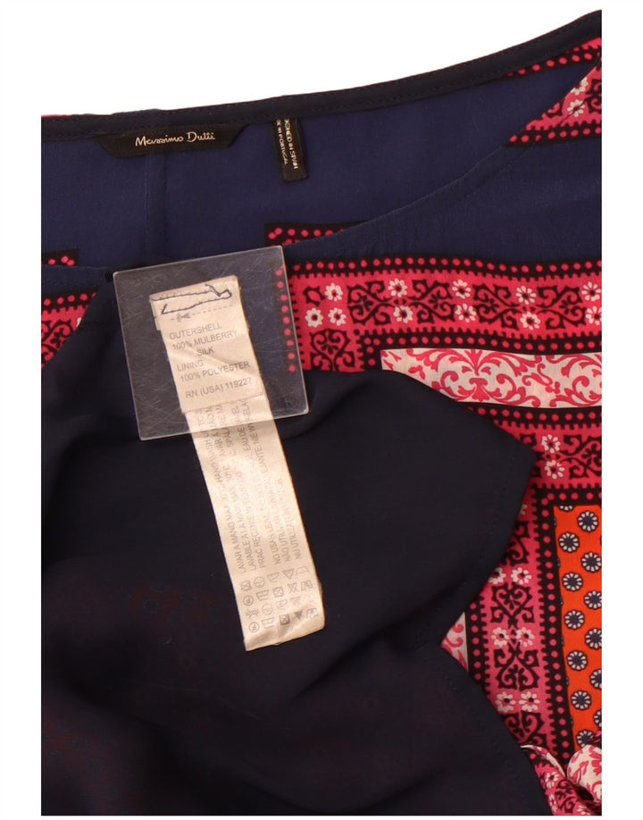 MASSIMO DUTTI Dame 3/4 ærmet Skift Kjole UK 12 Medium Orange Floral