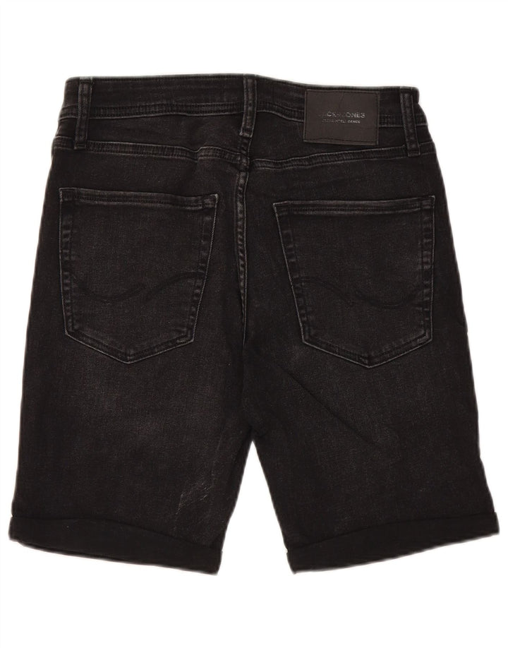 JACK & JONES Herre Regular Distressed Denim Shorts W30 Medium Black Bomuld