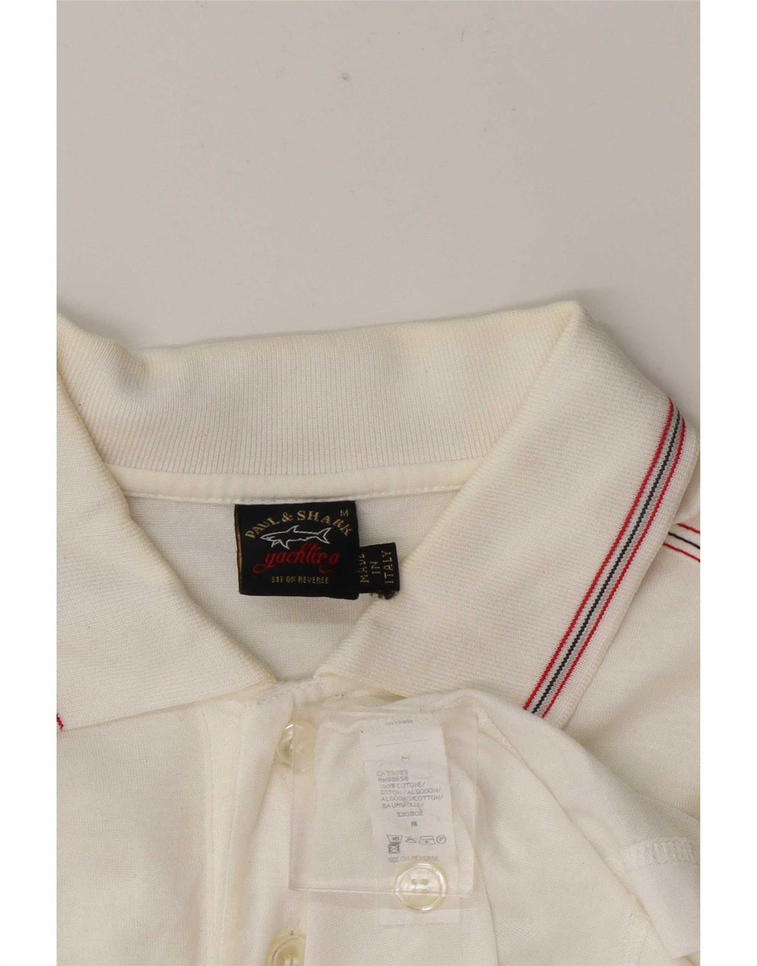 Paul & Shark Herre poloshirt Medium hvid bomuld