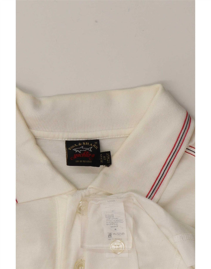 Paul & Shark Herre poloshirt Medium hvid bomuld