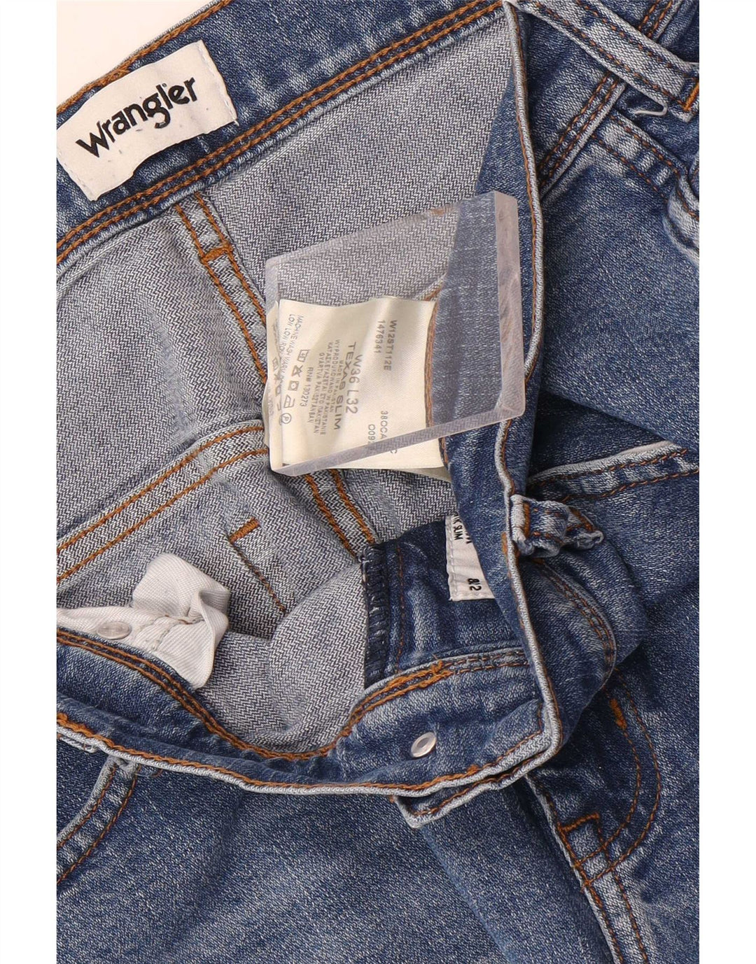 Wrangler Herre Texas Slim Jeans W36 L32 Blå Bomuld