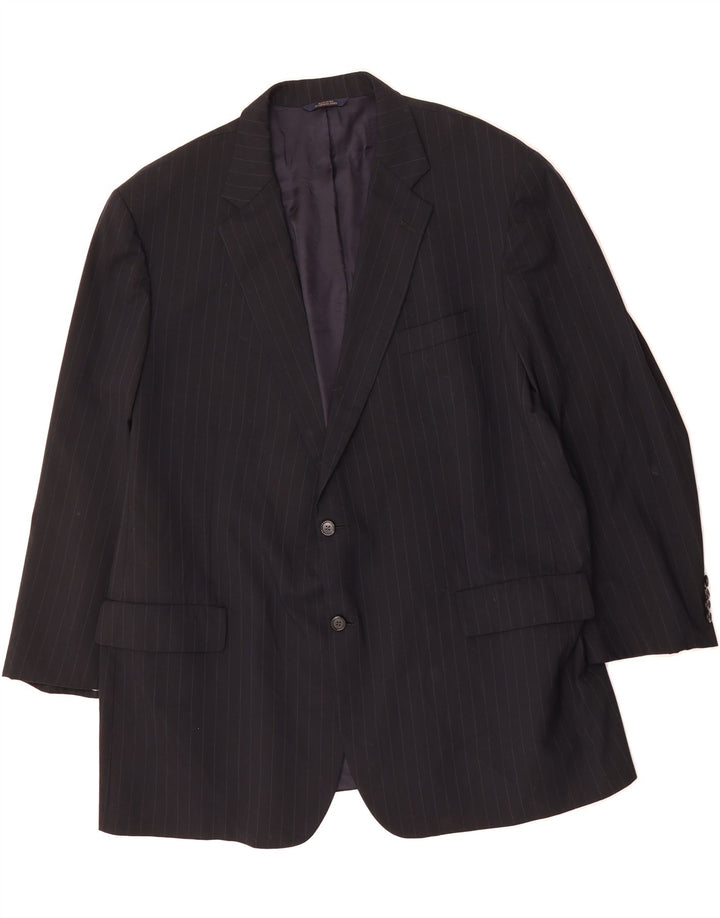 VINTAGE Mens 2 Button Blazer Jacket UK 40 Large Black Striped Vintage Vintage and Second-Hand Vintage from Messina Hembry 