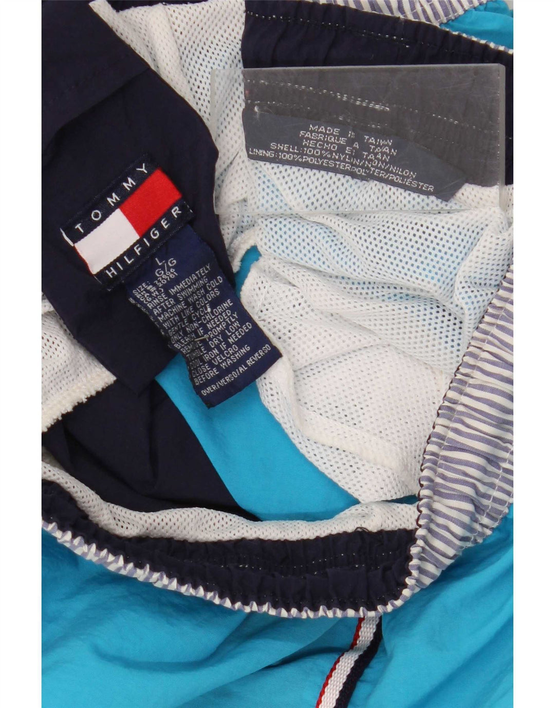 Tommy Hilfiger Herre almindelige badeshorts Large Blue Colourblock Nylon