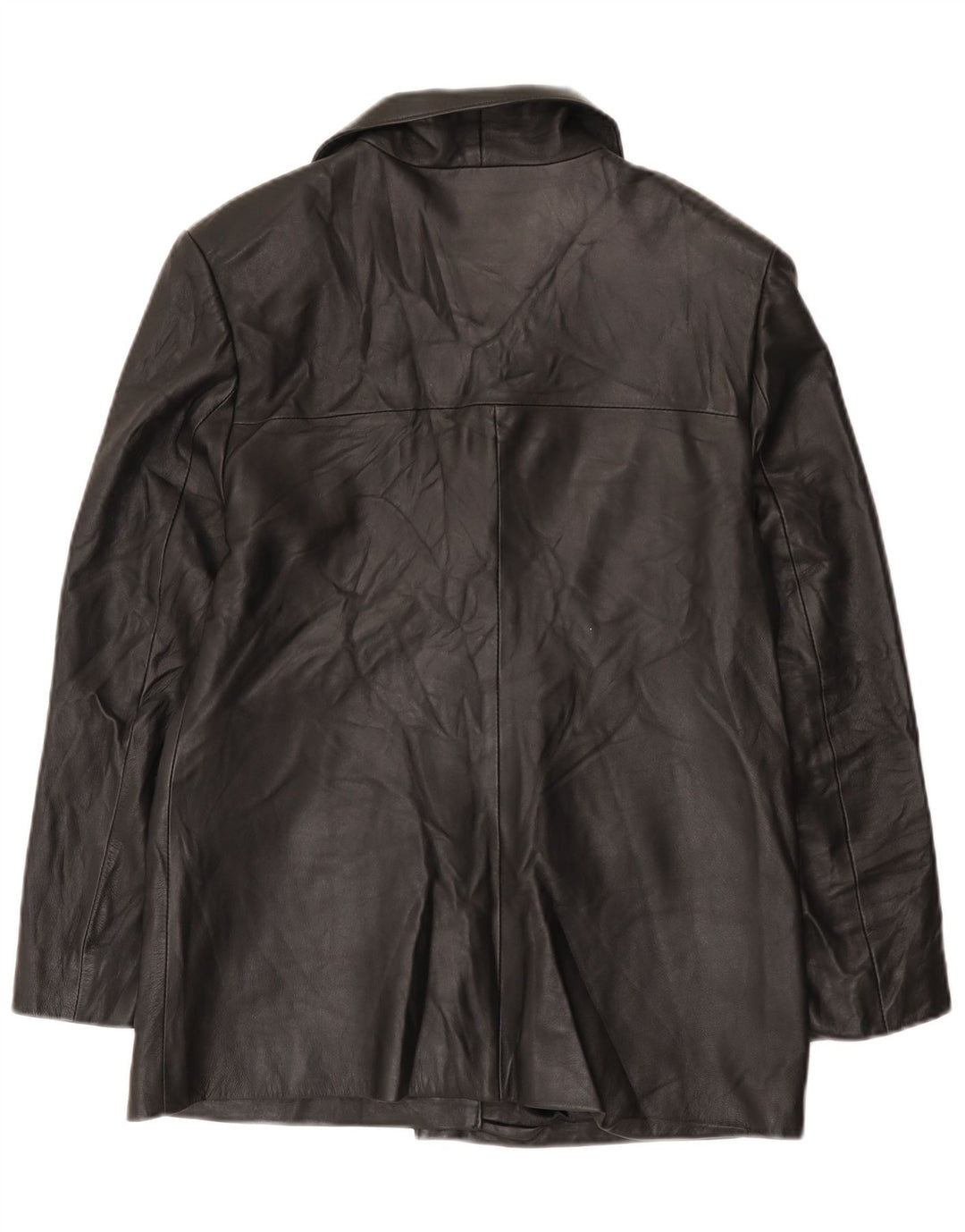 Giorgio Valenti Womens 3 Button Blazer Jacket IT 48 XL Black Leather