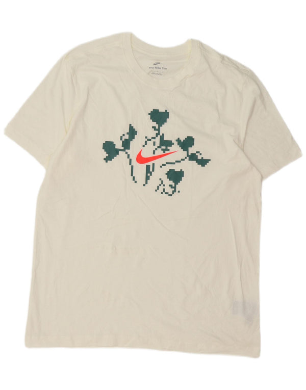 Nike grafisk T-shirt top til mænd, stor hvid bomuld